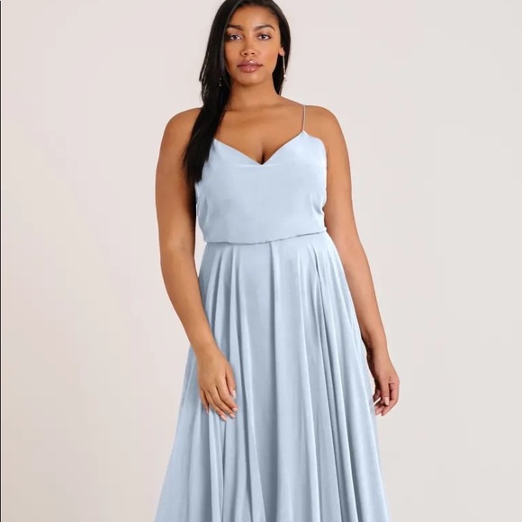 Jenny Yoo Dresses & Skirts - Jenny Yoo - Floor Length formal chiffon dress, prom, gown - Size 14 - light blue
